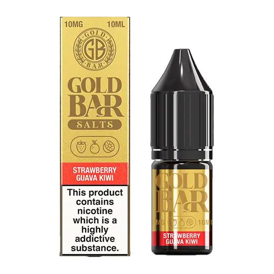 Gold Bar Salts - Strawberry Guava Kiwi 10ml E-liquid Salt Nic